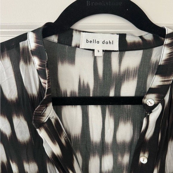 Bella Dahl Black and White Long Sleeve Wrap Dress - Picture 3 of 3